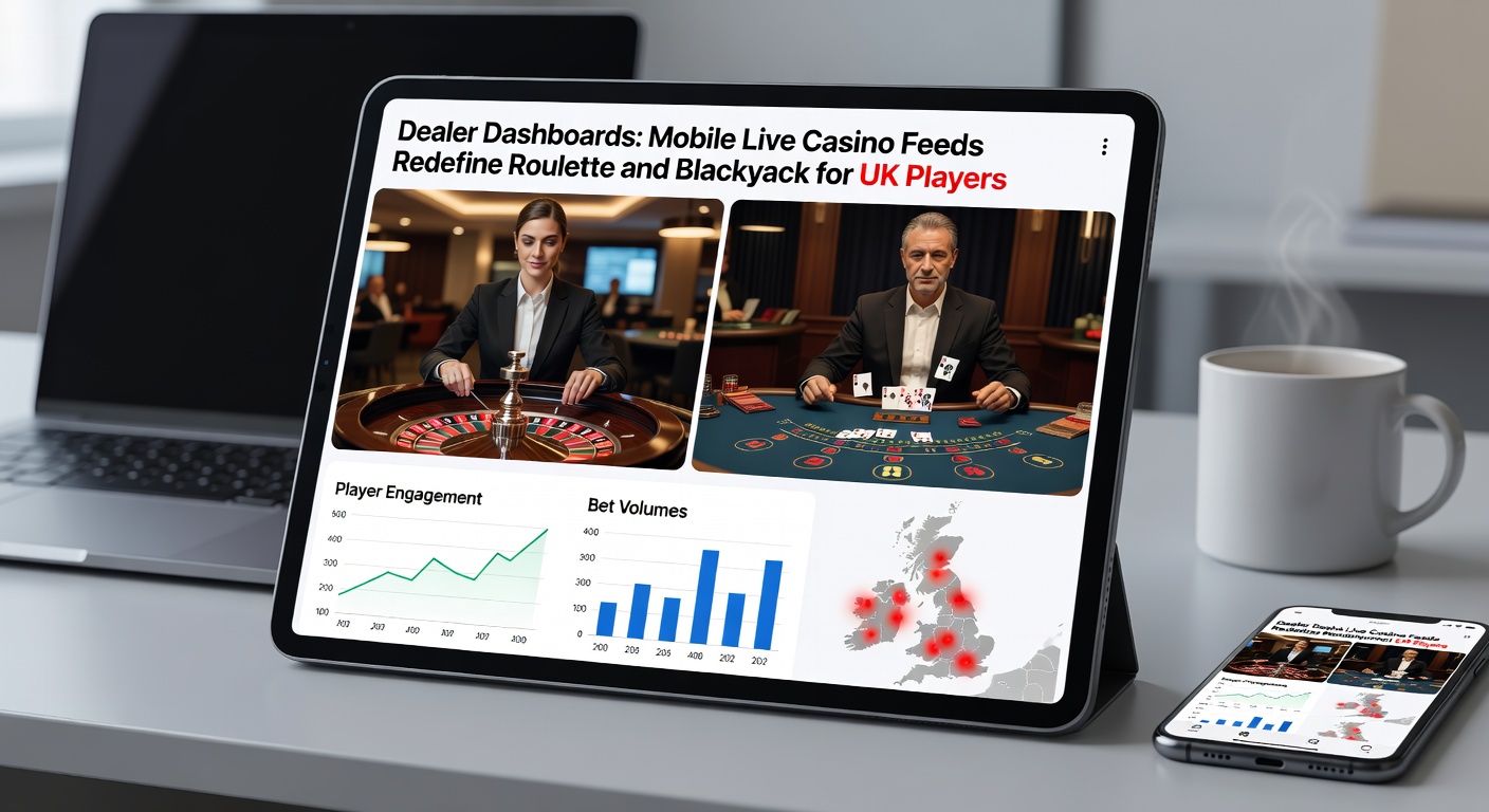 Smartphone screen split-view of live blackjack dashboard with dealer cards, player stats, and betting history visible