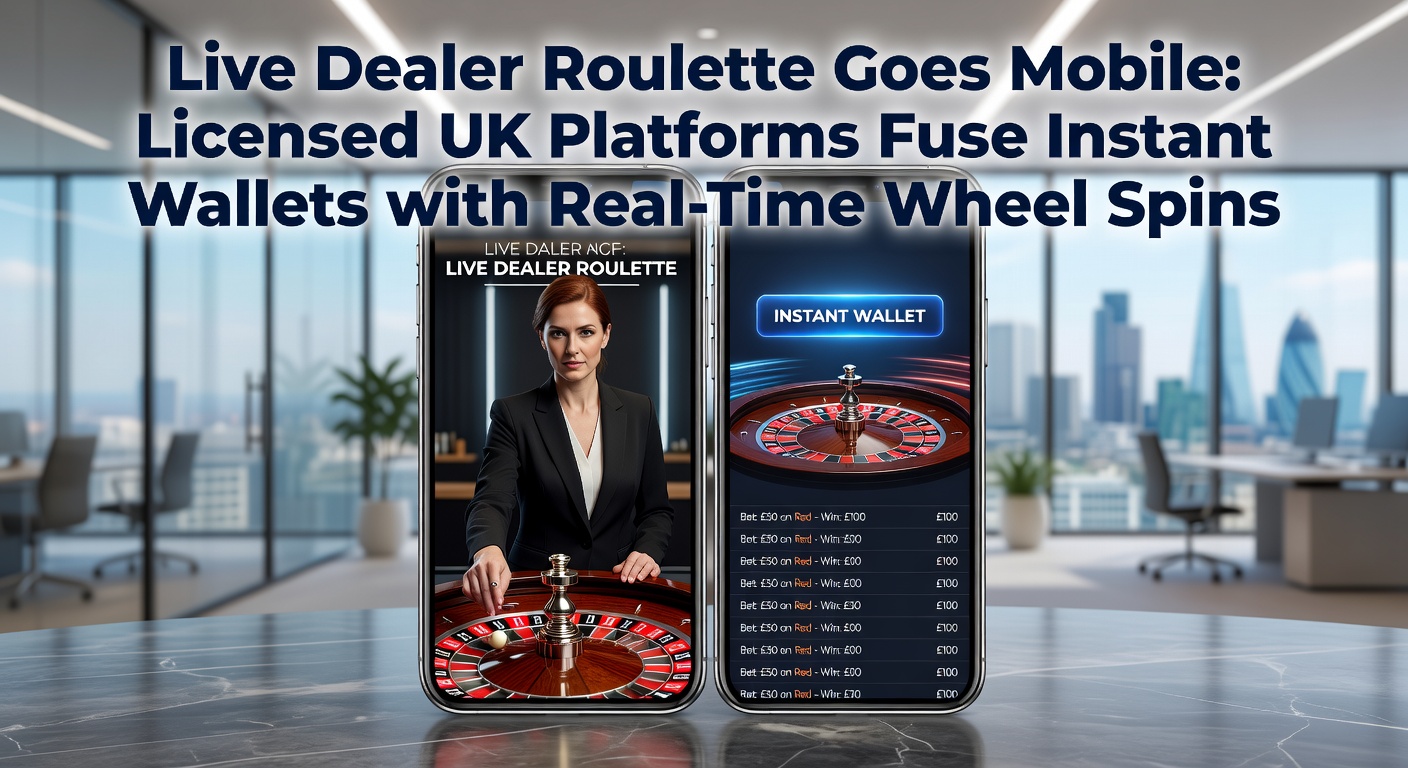 Smartphone screen displaying a live dealer roulette table with spinning wheel and instant wallet deposit options on a licensed UK platform
