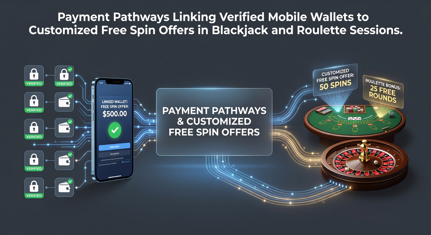Illustration of secure mobile wallet transactions linking to casino bonus systems for blackjack and roulette