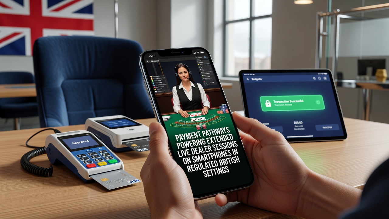 Smartphone displaying live dealer blackjack interface with payment confirmation overlay in a regulated UK casino app