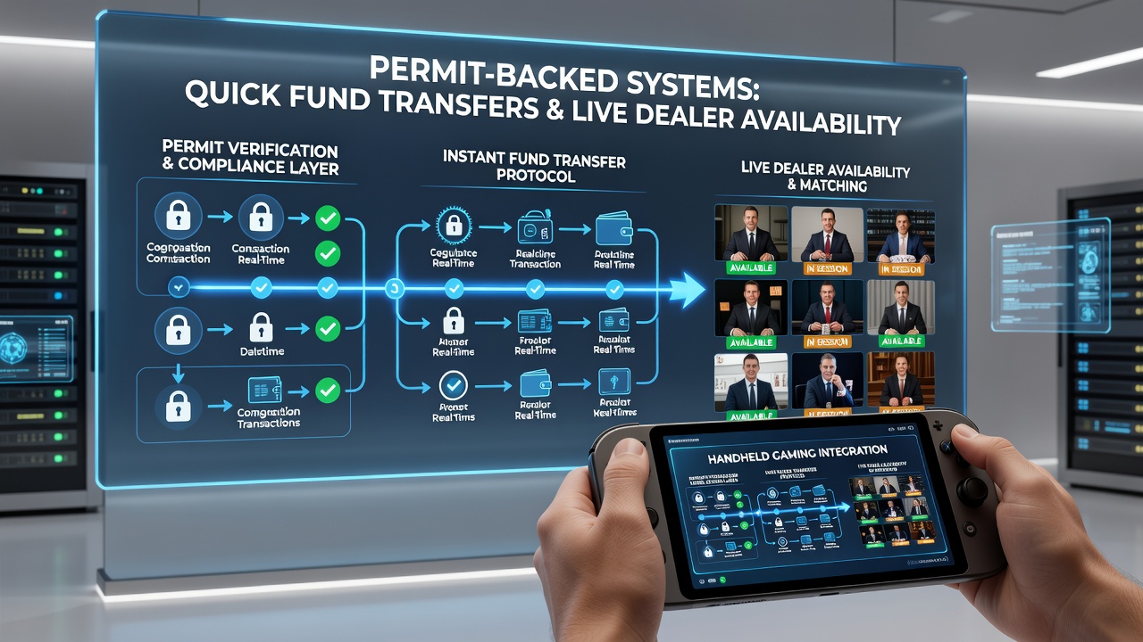 Close-up of a tablet displaying synchronized live blackjack dealer and wallet balance update