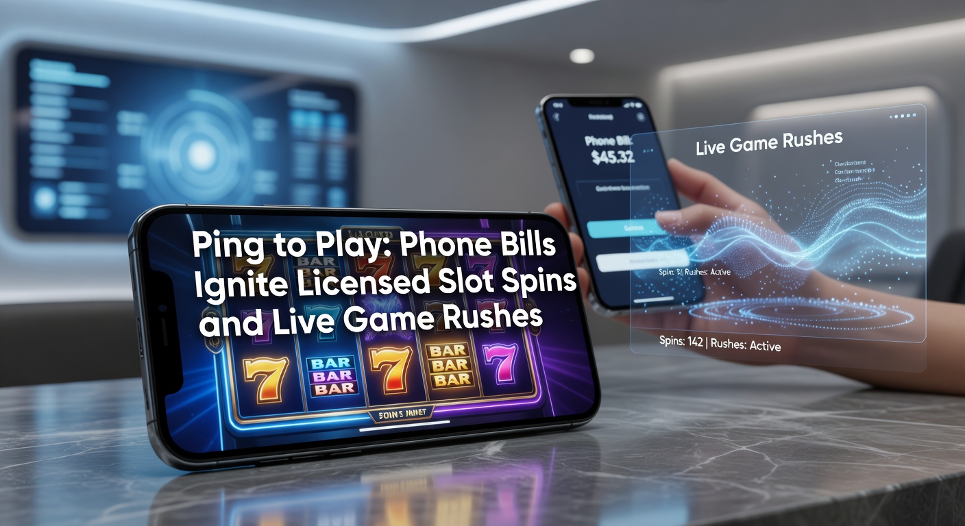 Smartphone displaying a quick phone bill deposit confirmation for online slots and live games on a licensed casino app