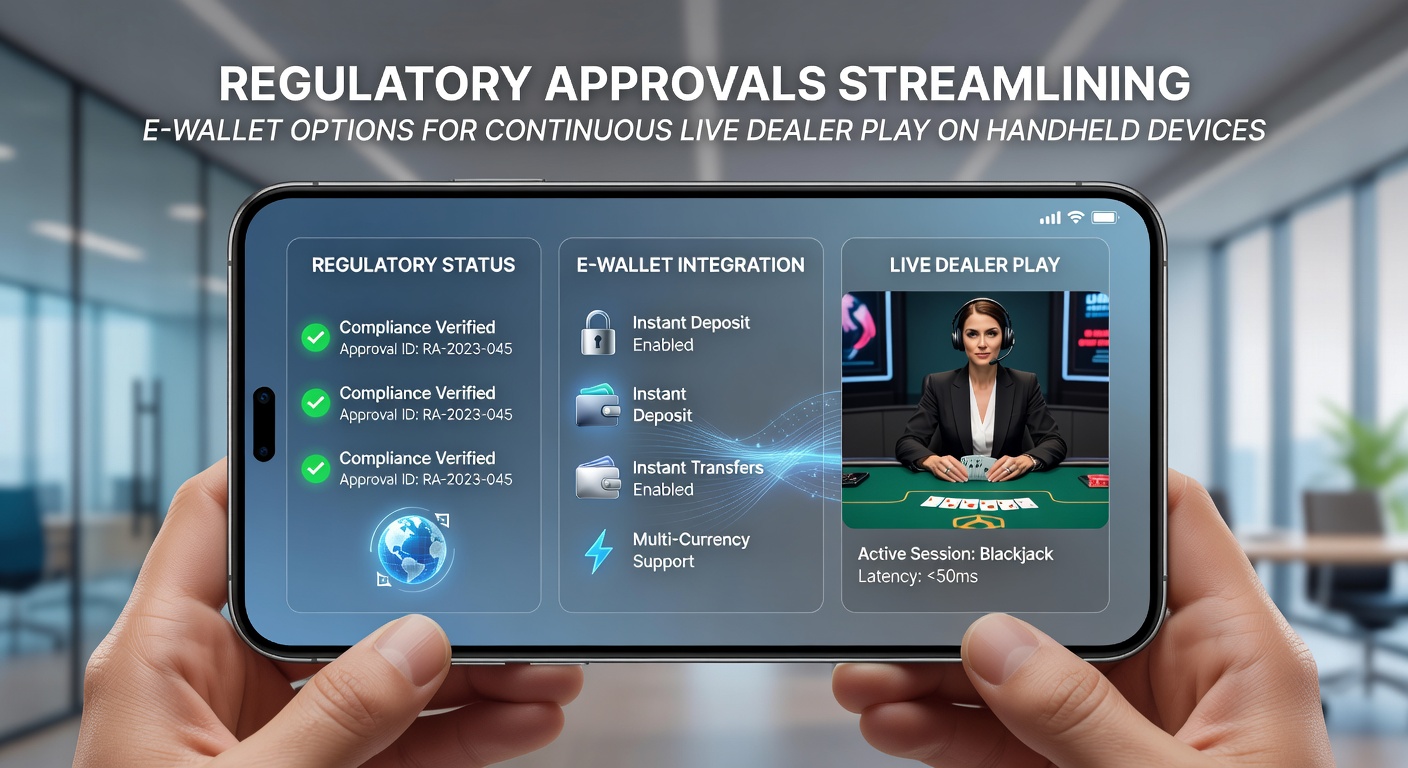 Mobile live dealer gameplay enhanced by approved e-wallet features on handheld screens