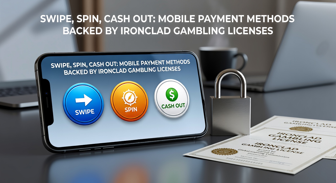 Smartphone displaying a mobile casino app with payment options like Apple Pay and Google Pay integrated seamlessly for deposits and withdrawals