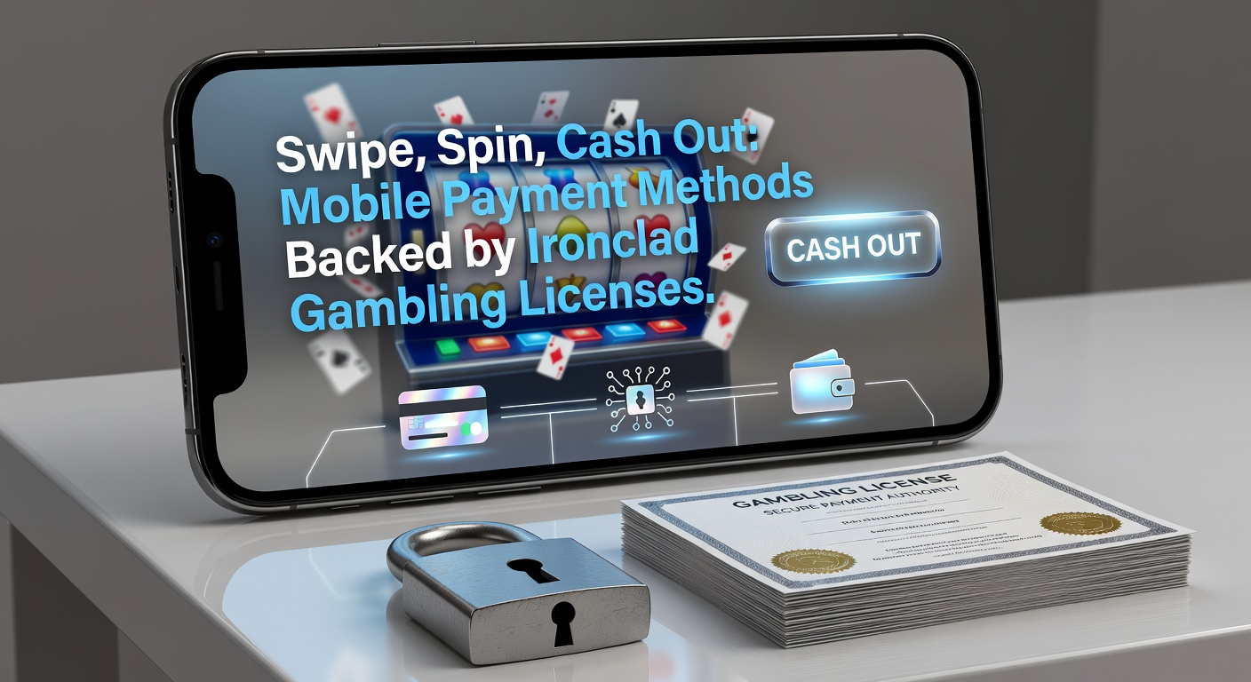 Close-up of a hand swiping on a phone to make a casino deposit, with security icons and license badges visible on screen