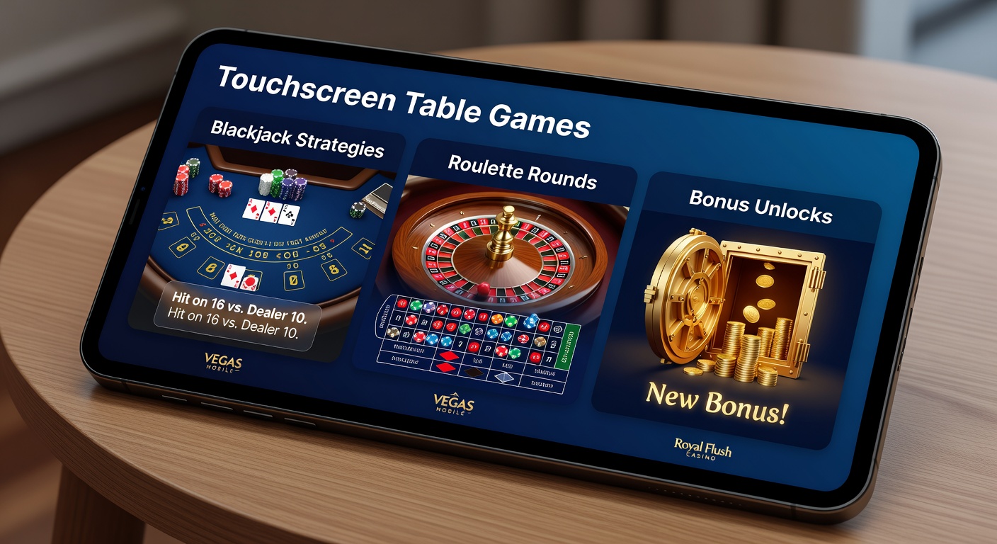Player swiping through a blackjack hand on a mobile touchscreen table game, cards glowing under virtual lights