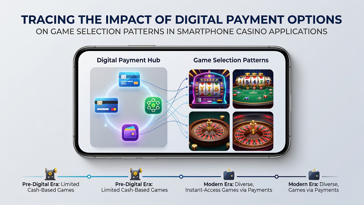 Smartphone displaying casino app interface with various digital payment icons and slot game selections