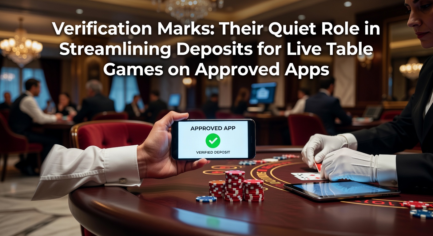 Verification marks displayed on approved casino apps highlighting secure deposit options for live table games